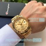 Rolex Day-Date Yellow Dial Yellow Gold Copy Men's Watch